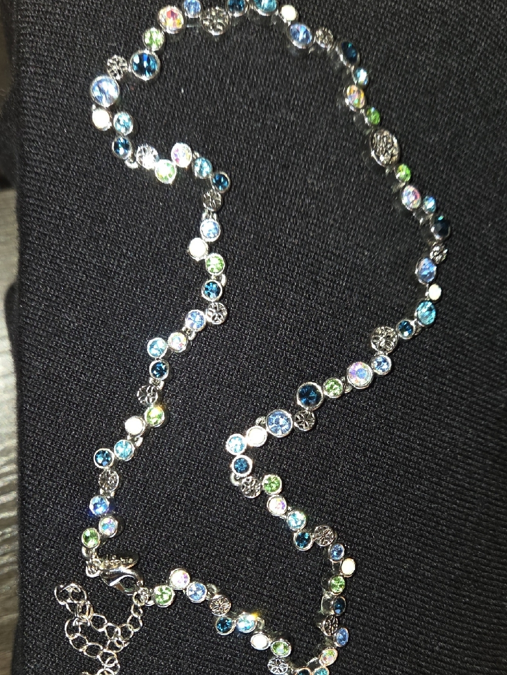 Lia Sophia Multi-Color Crystal Necklace - Silver Tone